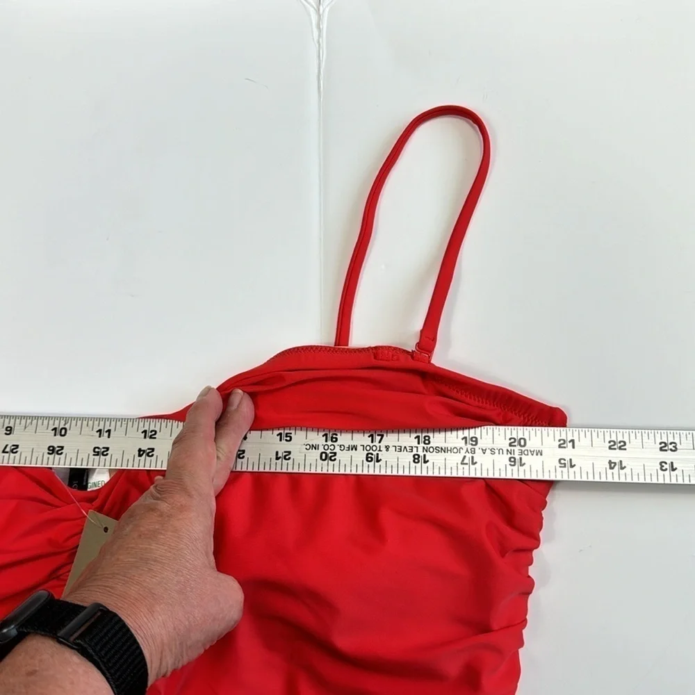 J. Crew Ruched Sweetheart One Piece Swimsuit Women's‎ Plus 24 Red New BF176